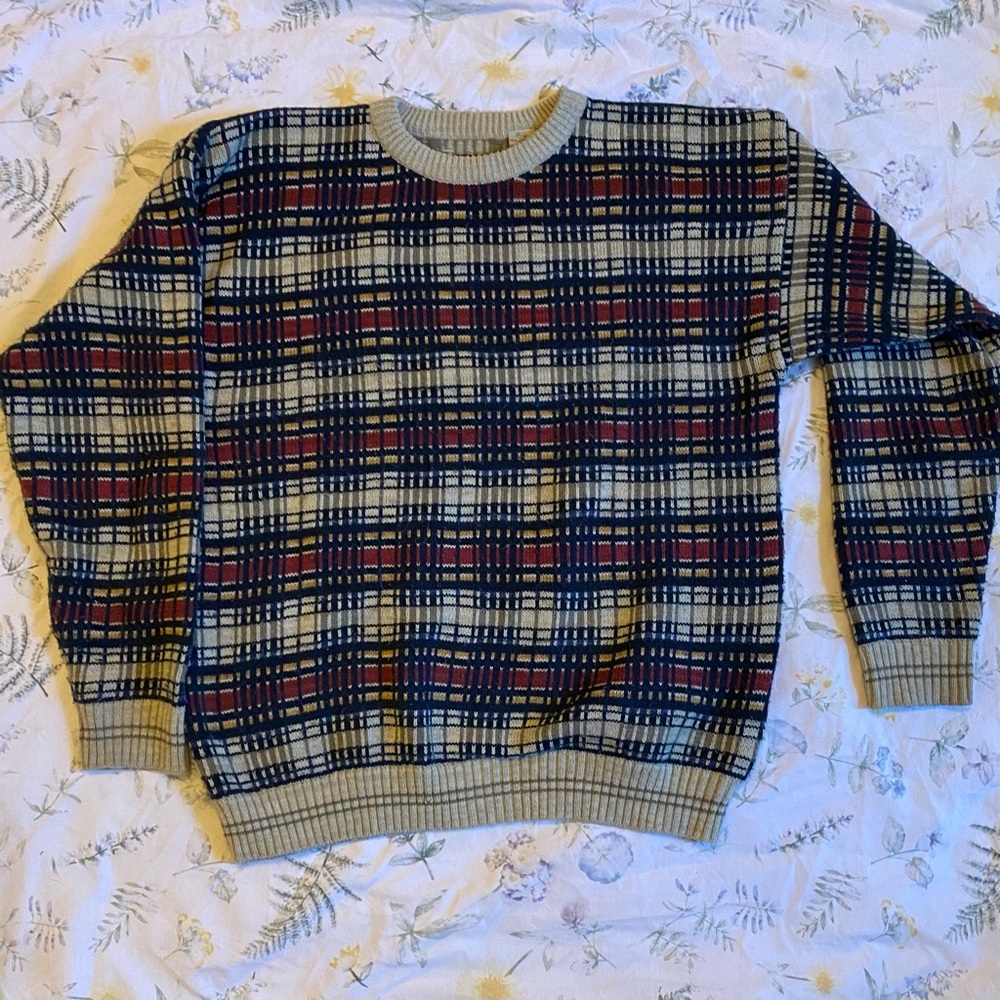 vintage plaid sweater